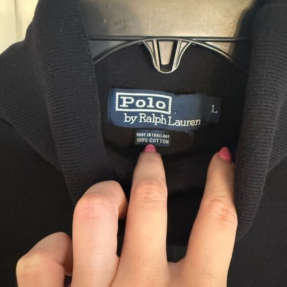 Vintage Polo by Ralph Lauren Black Long Sleeve Turtleneck Shirt Embroidered Logo - Picture 5 of 8